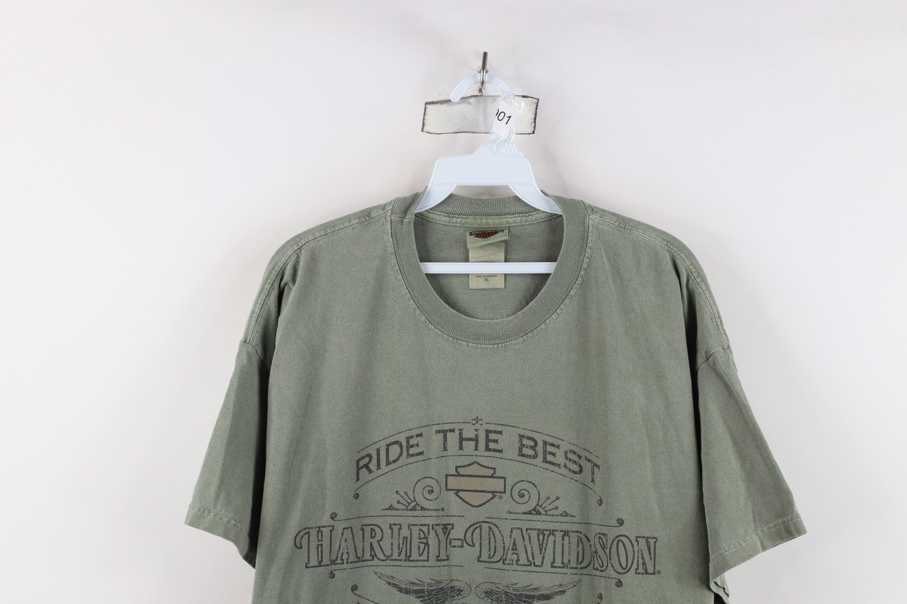 Harley Davidson Vintage Y2K Harley Davidson Fire T-Shirt Green Cotton USA Size US XL / EU 56 / 4 - 2 Thumbnail