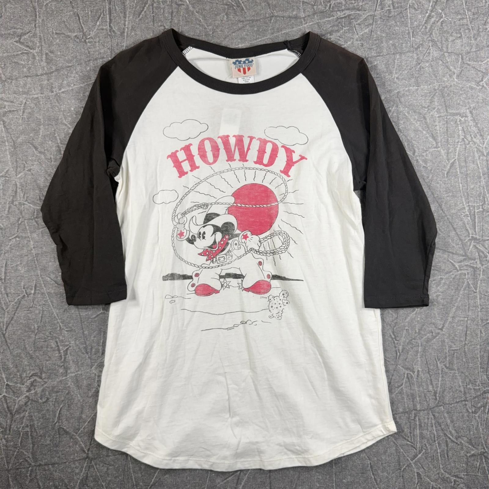 Junk Food Junk Food Shirt Women's M White Brown Mickey Mouse NWT Size ONE SIZE - 1 Thumbnail