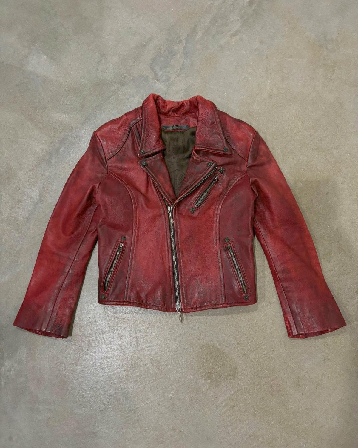 14th Addiction 14th Addiction Red Leather Jacket | Grailed