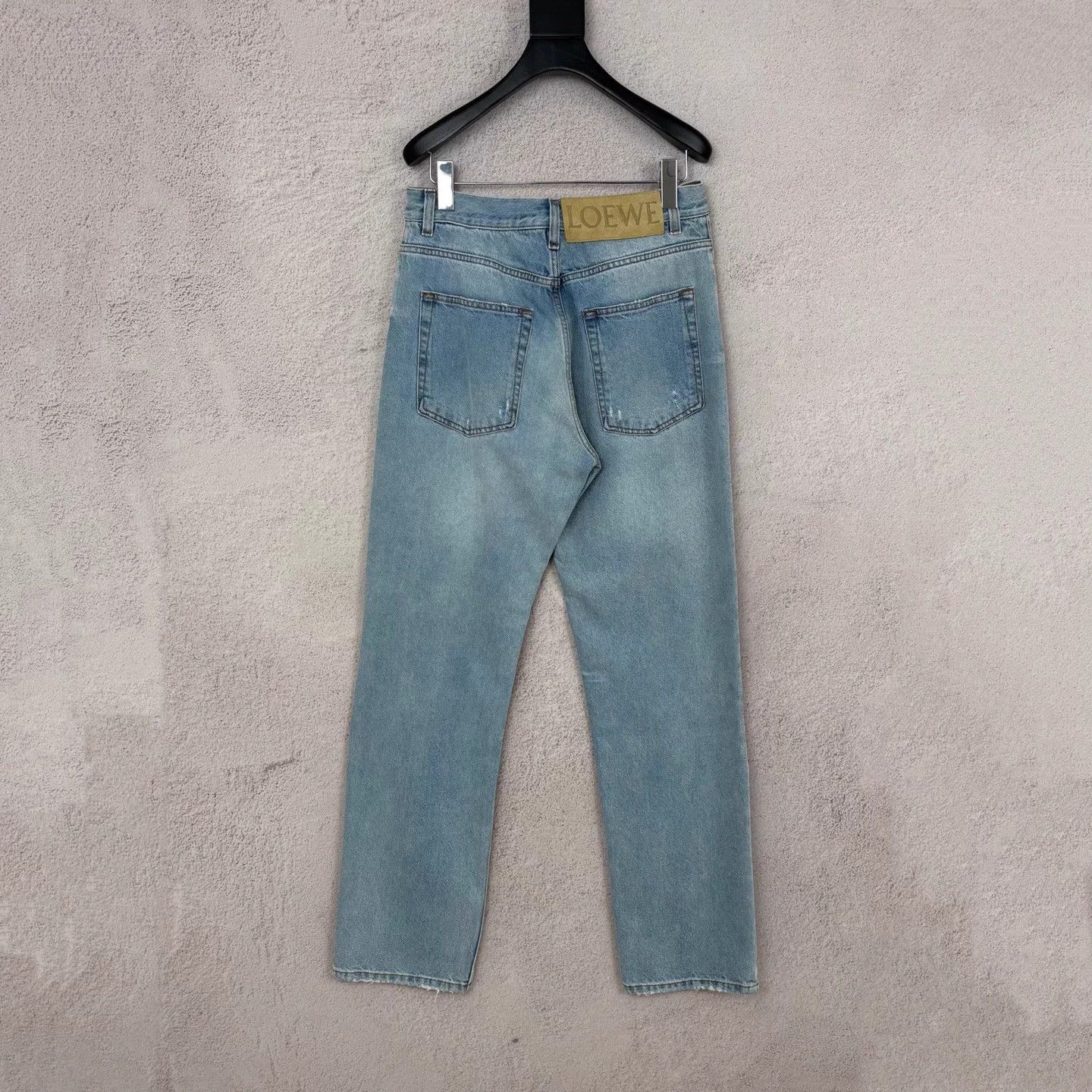 Loewe LOEWE Leather Patch Logo Distressed Washed Jeans 46 Size US 30 / EU 46 - 2 Thumbnail