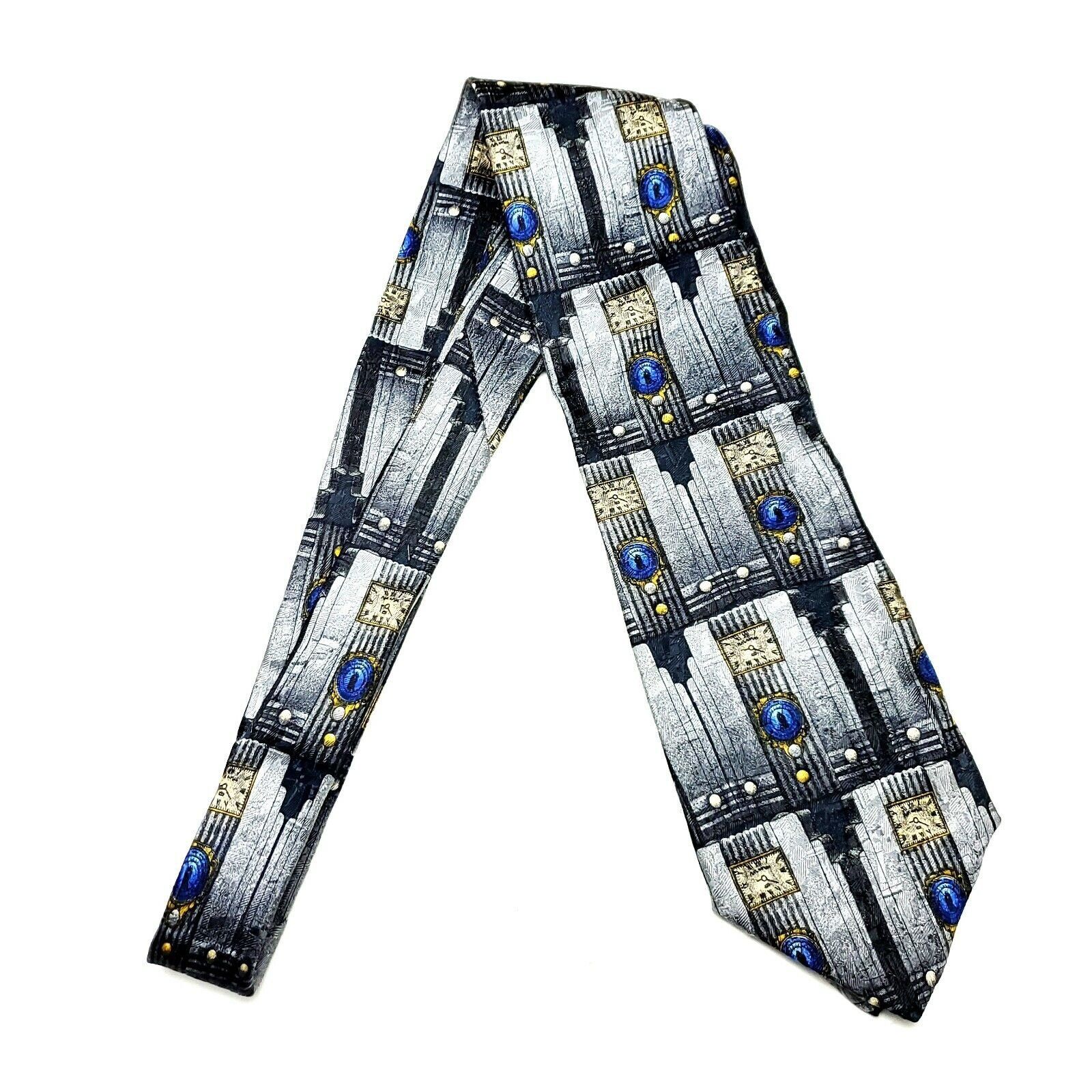 Ermenegildo Zegna Ermenegildo Zegna Tie Gray Print Novelty Print Short Wide Size ONE SIZE - 6 Thumbnail