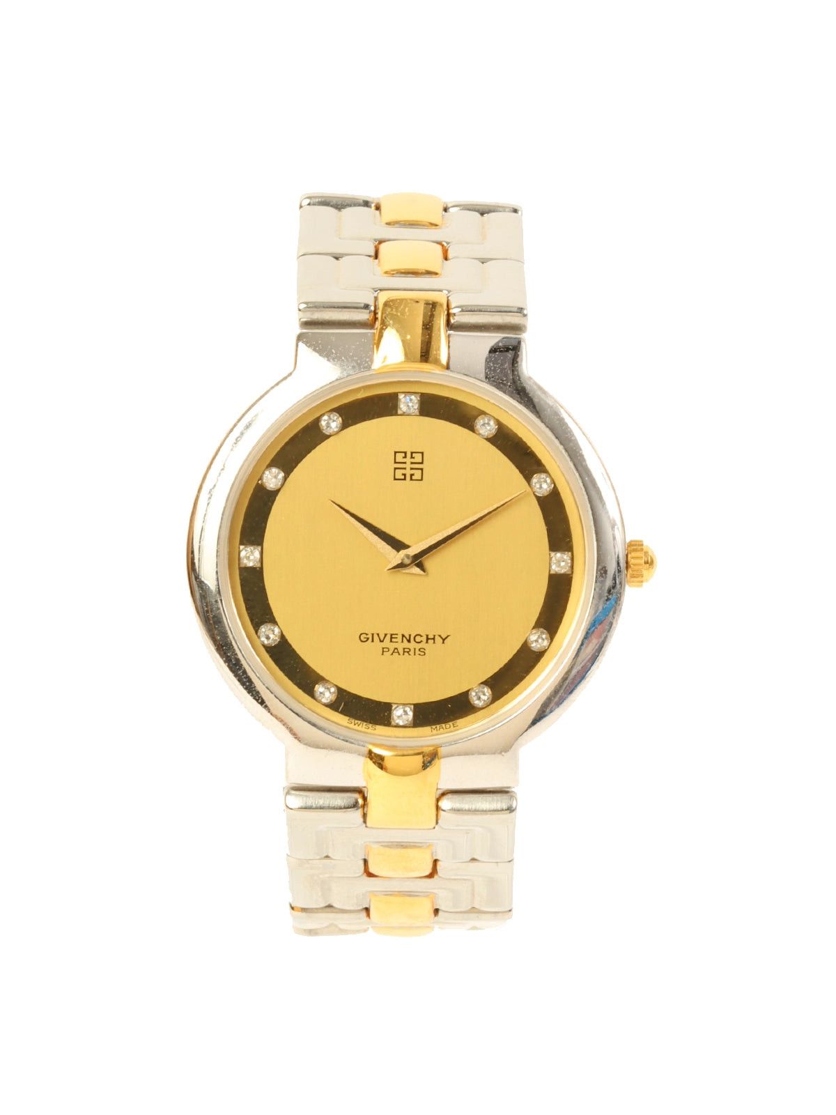 image of Givenchy Rhinestone Round Face Watch Silver/gold, Women's