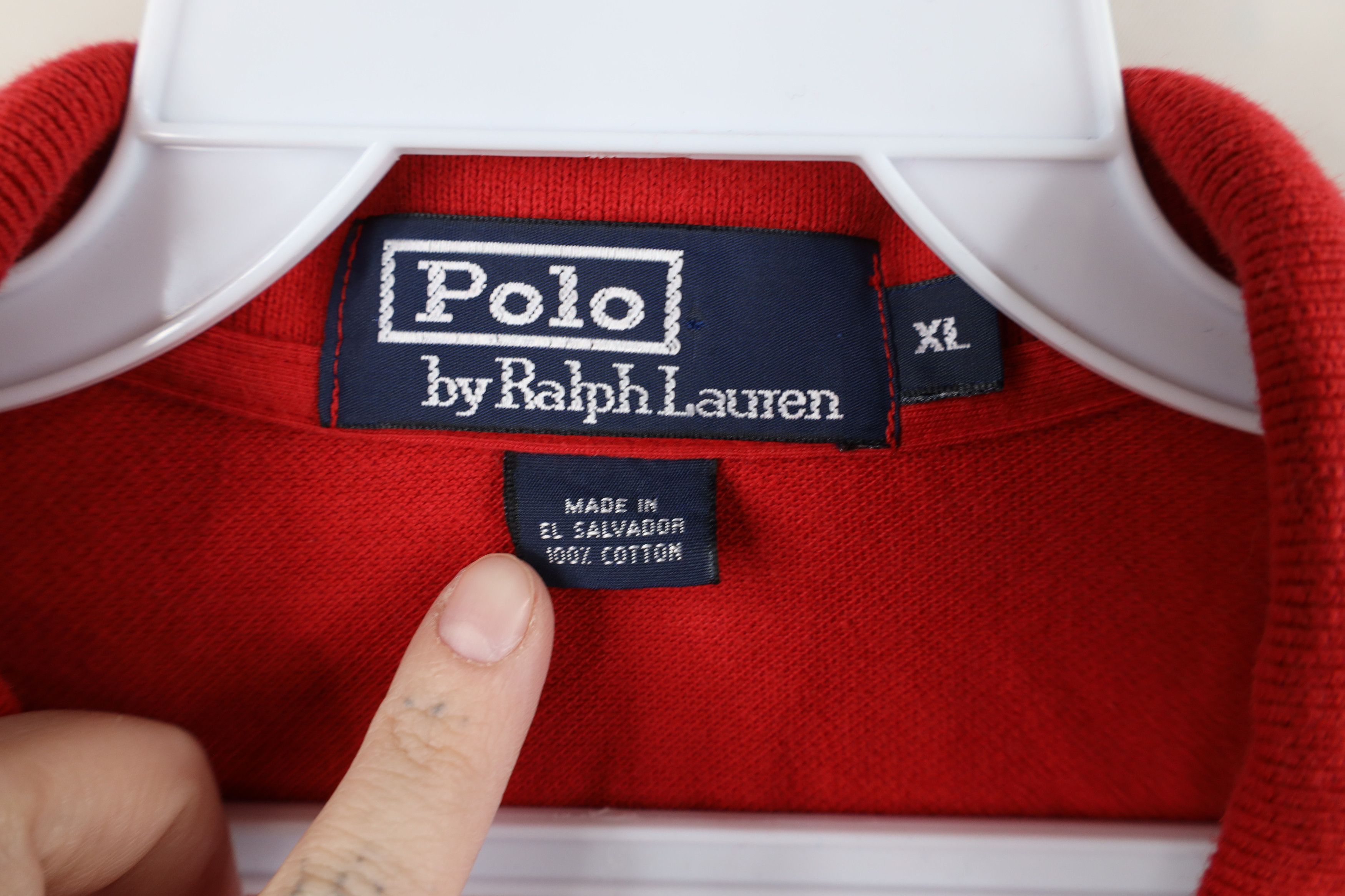 Ralph Lauren Vintage 90s Ralph Lauren Bear Collared Polo Shirt Red Cotton Size US XL / EU 56 / 4 - 8 Thumbnail