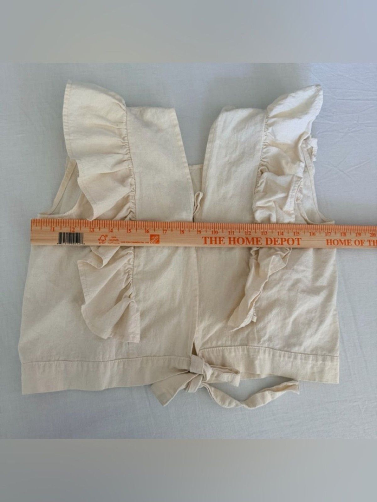Other Handmade Embroidered Cotton Vest Tie Front Ruffle Crop Top Size S / US 4 / IT 40 - 13 Thumbnail
