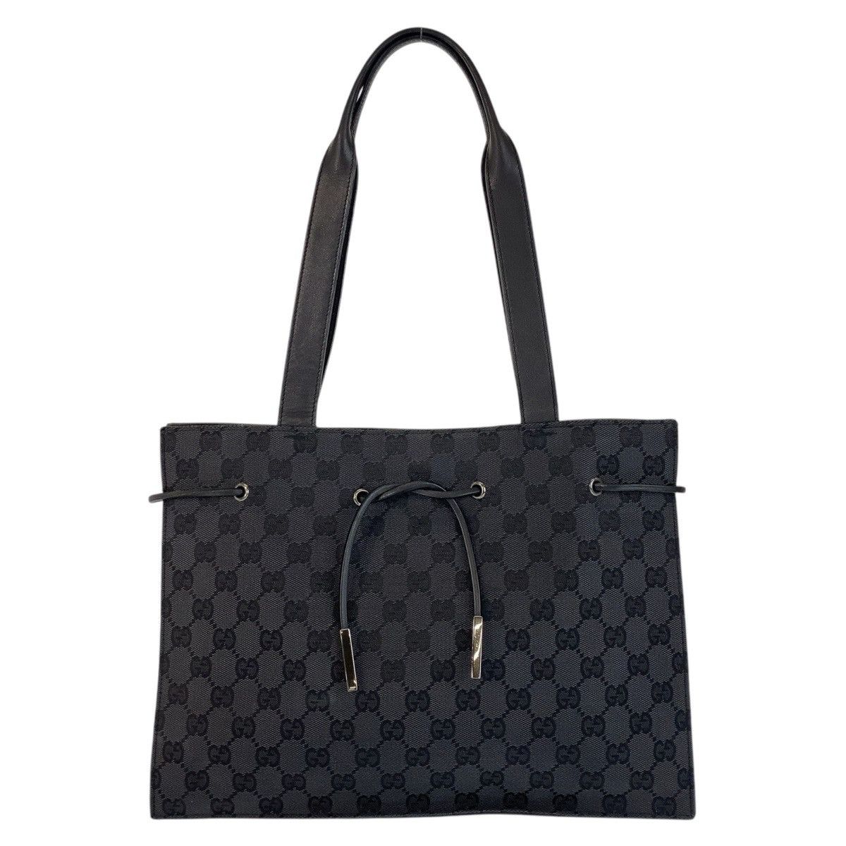 Gucci Gucci GG Canvas Leather 2Way Tote Bag Canvas Shoulder Bag 002 1053 in Black, Women's