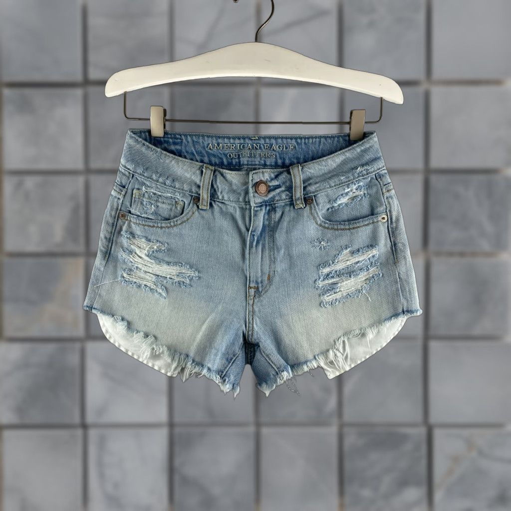 American Eagle Outfitters American Eagle Jeans Shorts Womens 0 Cut Off Fray Distressed Denim Size 25" / US 0 / IT 36 - 1 Thumbnail