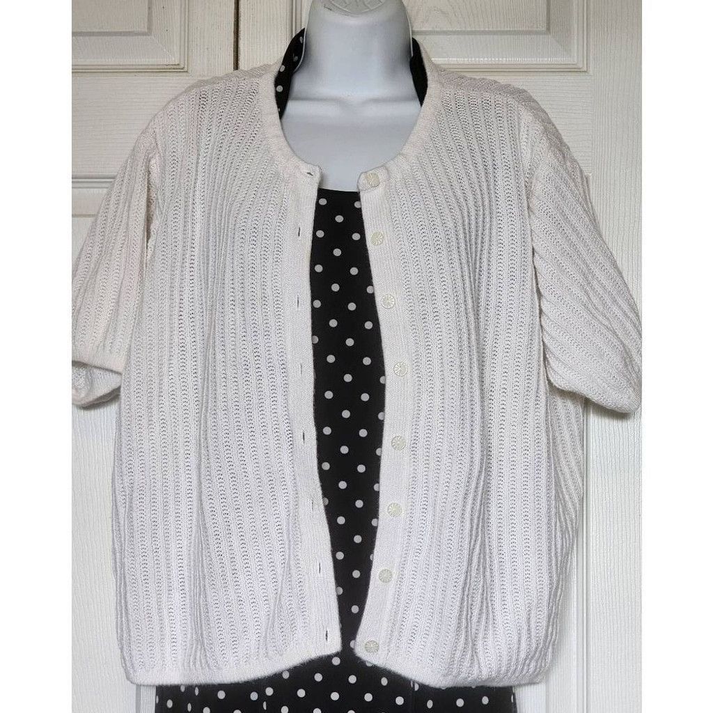 Other Russ White Fuzzy Cardigan Size XL / US 12-14 / IT 48-50 - 2 Thumbnail