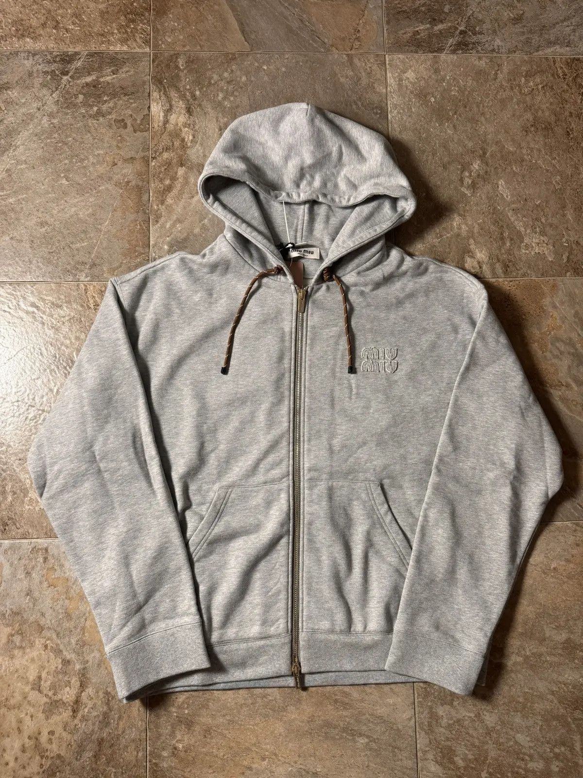 Miu Miu Grey Cotton fleece hoodie