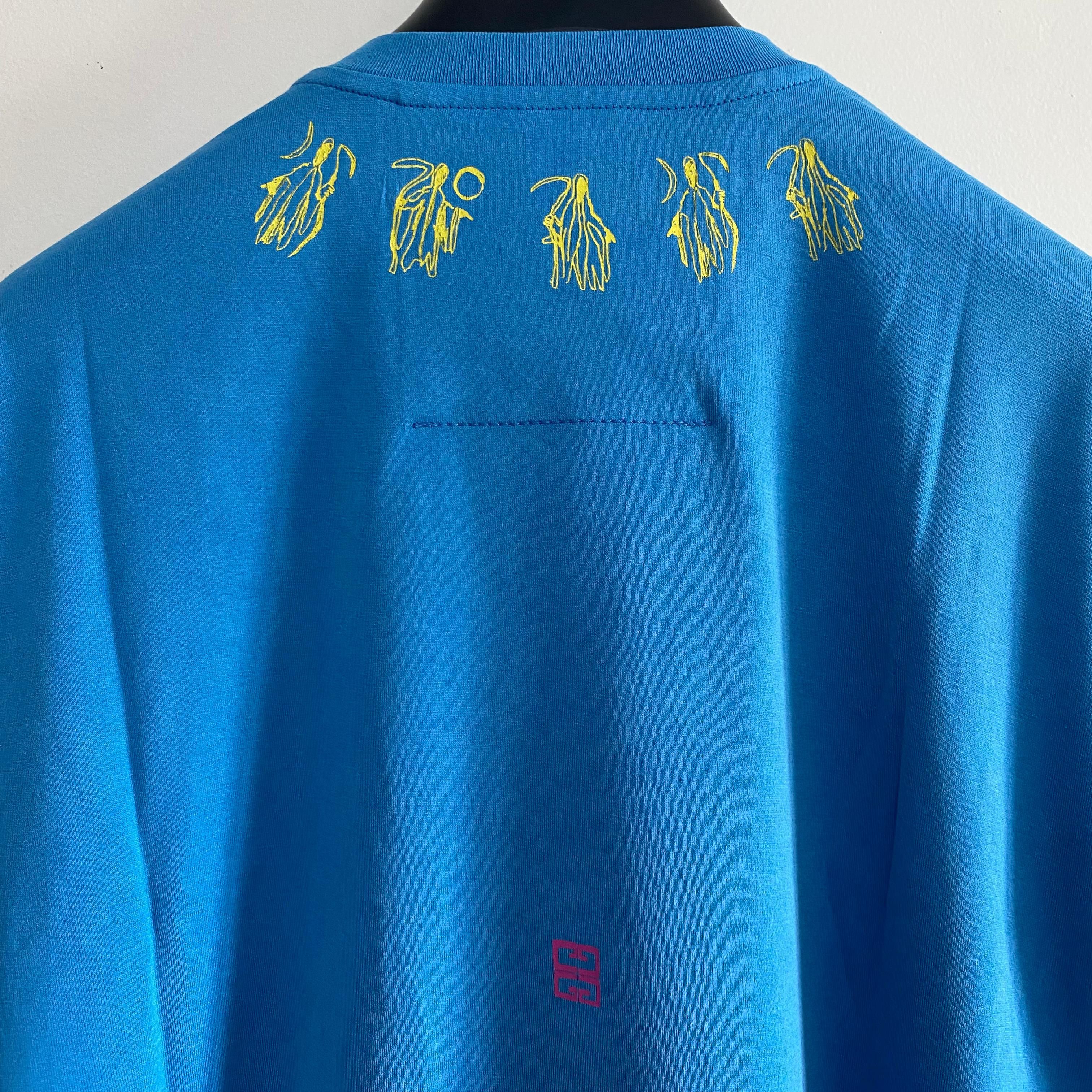 Givenchy x Josh Smith Blue Reaper Logo Print T-Shirt Size US M / EU 48-50 / 2 - 6 Thumbnail