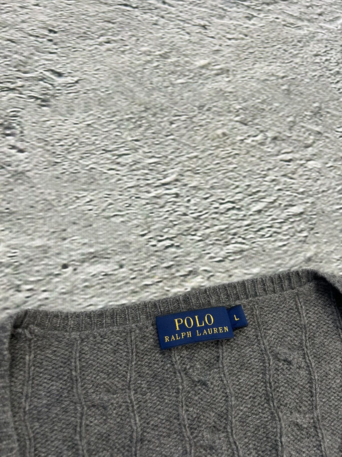 Polo Ralph Lauren × Ralph Lauren × Vintage Polo Ralph Lauren grey wool cashmere sweater vintage knit Size L / US 10 / IT 46 - 2 Thumbnail