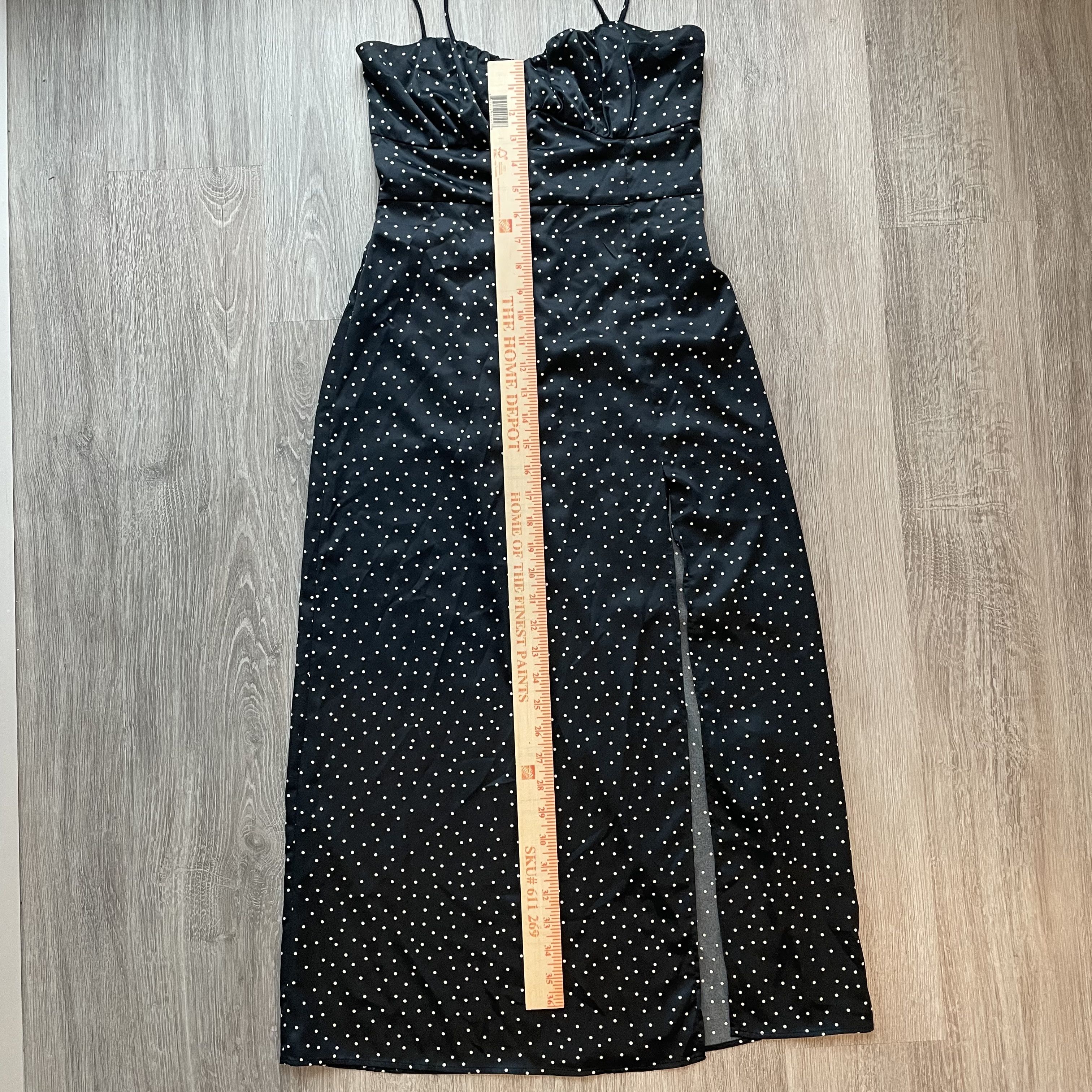 Zara Zara Polka Dot Ruched Bust Midi Dress with Slit XS Size XS / US 0-2 / IT 36-38 - 7 Thumbnail
