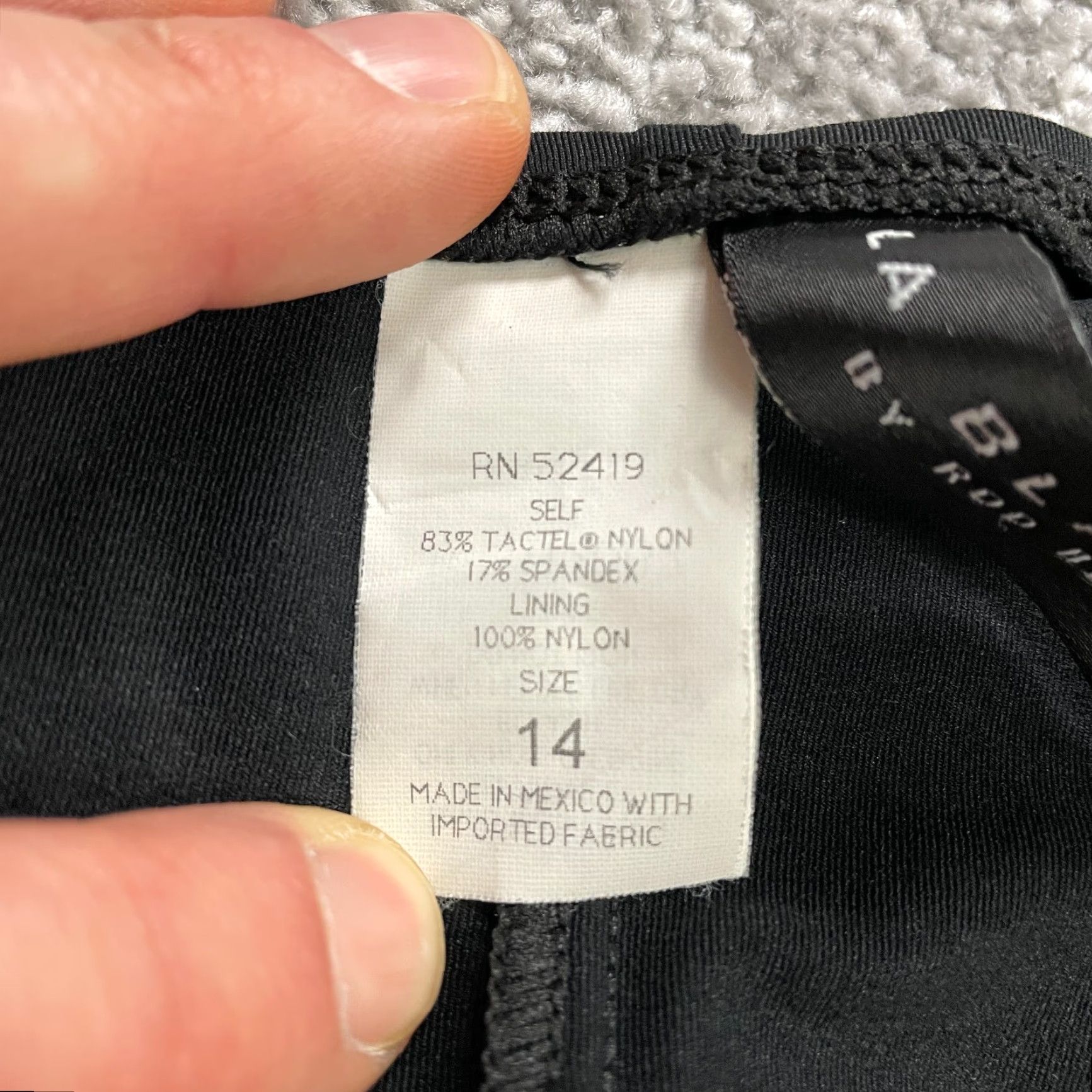 Vintage La Blanca Bikini Bottom Womens 14 Black High Rise Swimwear Beach Pool Size 36" / US 14 / IT 50 - 5 Thumbnail
