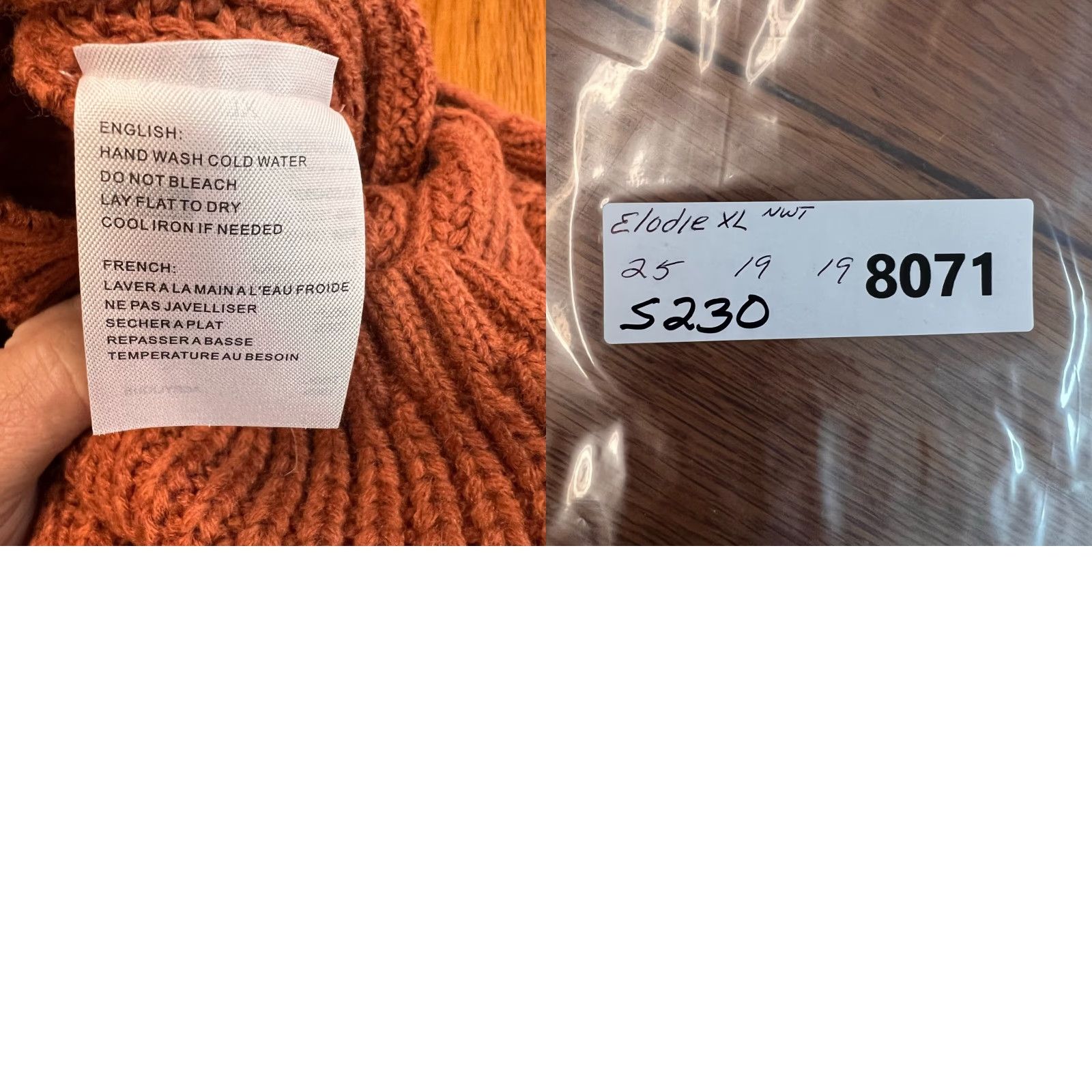 Vintage Elodie Cropped Crew Neck Ribbed Sweater Womens Size XL Brown Long Sleeve Size XL / US 12-14 / IT 48-50 - 8 Thumbnail