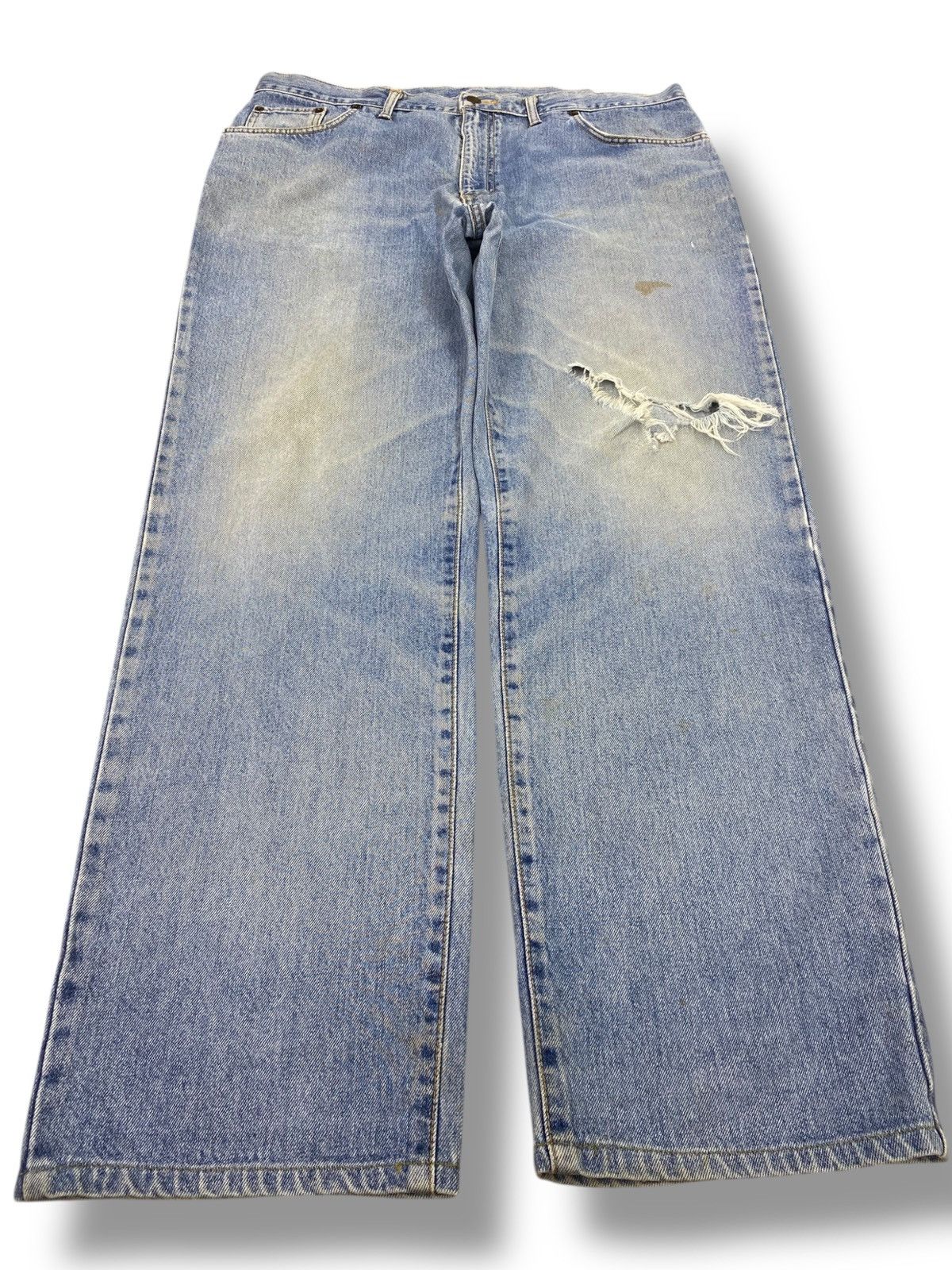 Edwin Light Wash Ripped Style Straight Leg Jean
