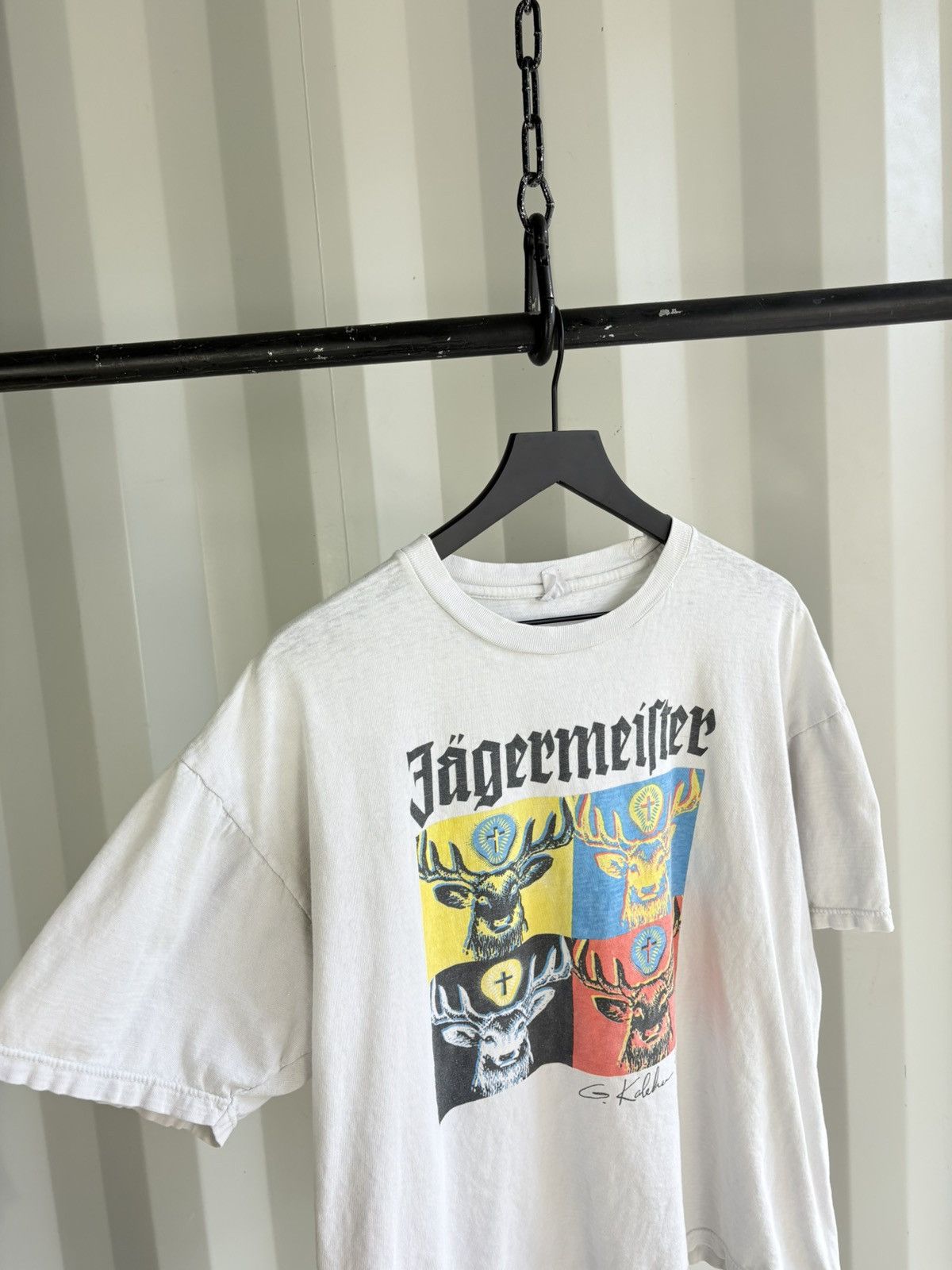 Vintage Vintager Jagermeister Shirt Distressed Faded Boxy GRUNGE Size US L / EU 52-54 / 3 - 5 Thumbnail
