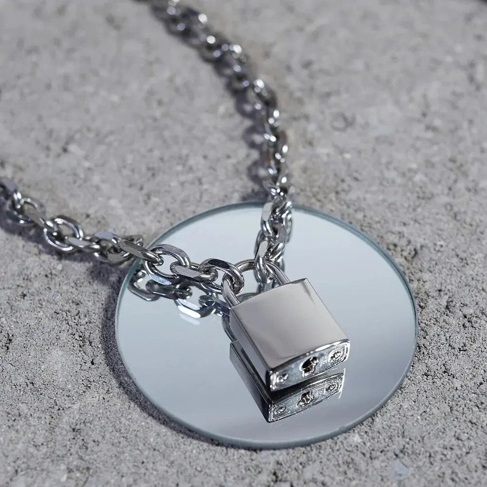 Jewelry Padlock Chunky Heavy Lock Key Necklace Size ONE SIZE - 3 Thumbnail