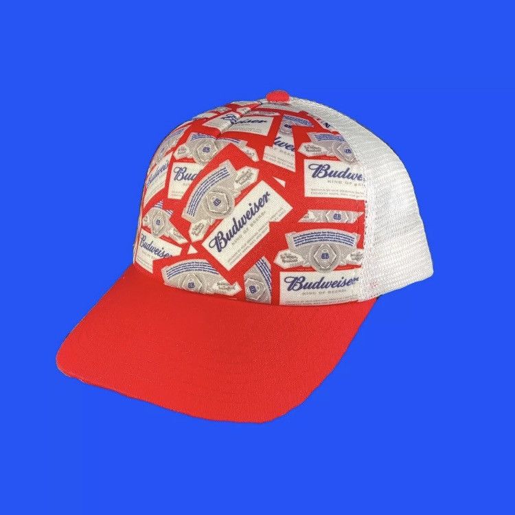 Budweiser Budweiser Red/White Trucker Snap Back Hat Size ONE SIZE - 1 Thumbnail