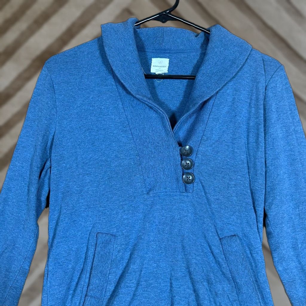 Banana Republic Banana Republic Womens Sweater Blue V Neck Pullover Henley Stretch Small Size S Size S / US 4 / IT 40 - 1 Thumbnail