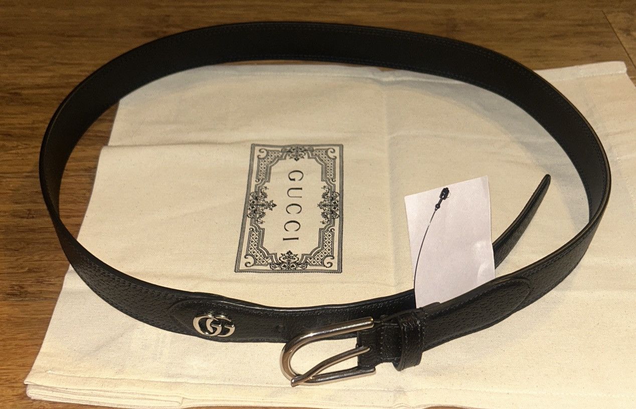 Gucci Gucci GG Leather Belts Black Width 3cm 722371 Size 38 - 4 Thumbnail