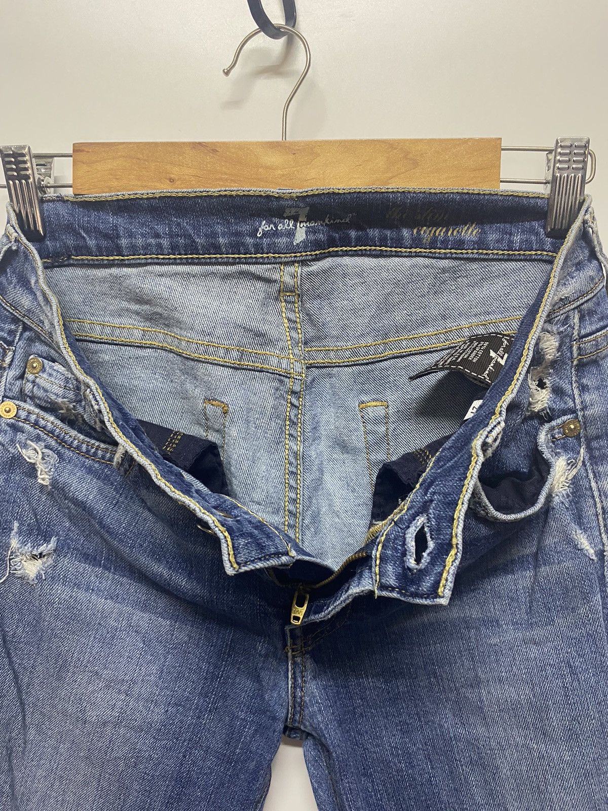 7 For All Mankind 7 For All Mankind Distressed Denim Jeans Stretch Size 29" - 8 Thumbnail