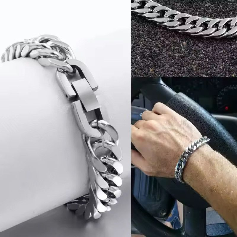 Japanese Brand 19 cm + 8 mm width Chain Bracelet Size ONE SIZE - 2 Thumbnail