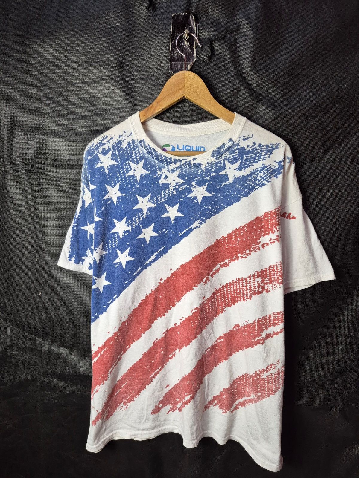 Liquid Blue 🔥 Liquid Blue Overprint American Flag Tee Size US XL / EU 56 / 4 - 3 Thumbnail