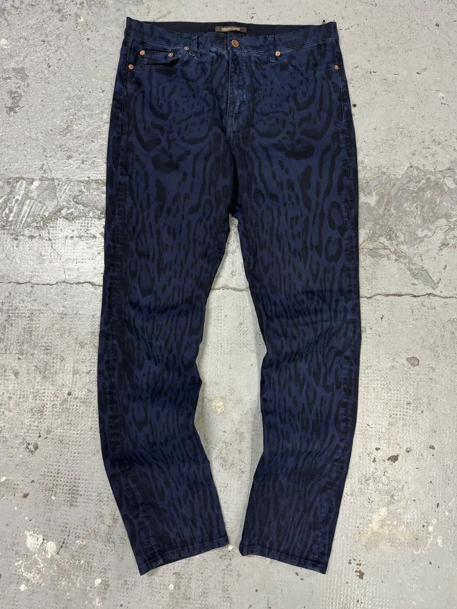Roberto Cavalli Roberto Cavalli Leopard Slim Navy & Black Pants Size US 32 / EU 48 - 1 Thumbnail