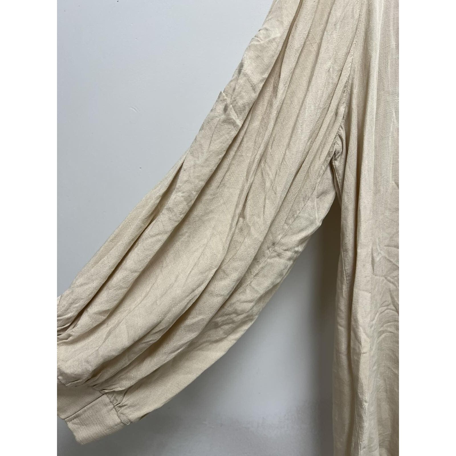 & Other Stories Suzanne Betro Cream Button Blouse Long Sleeve 3X A001445 Size 3XL / US 20-22 - 5 Thumbnail