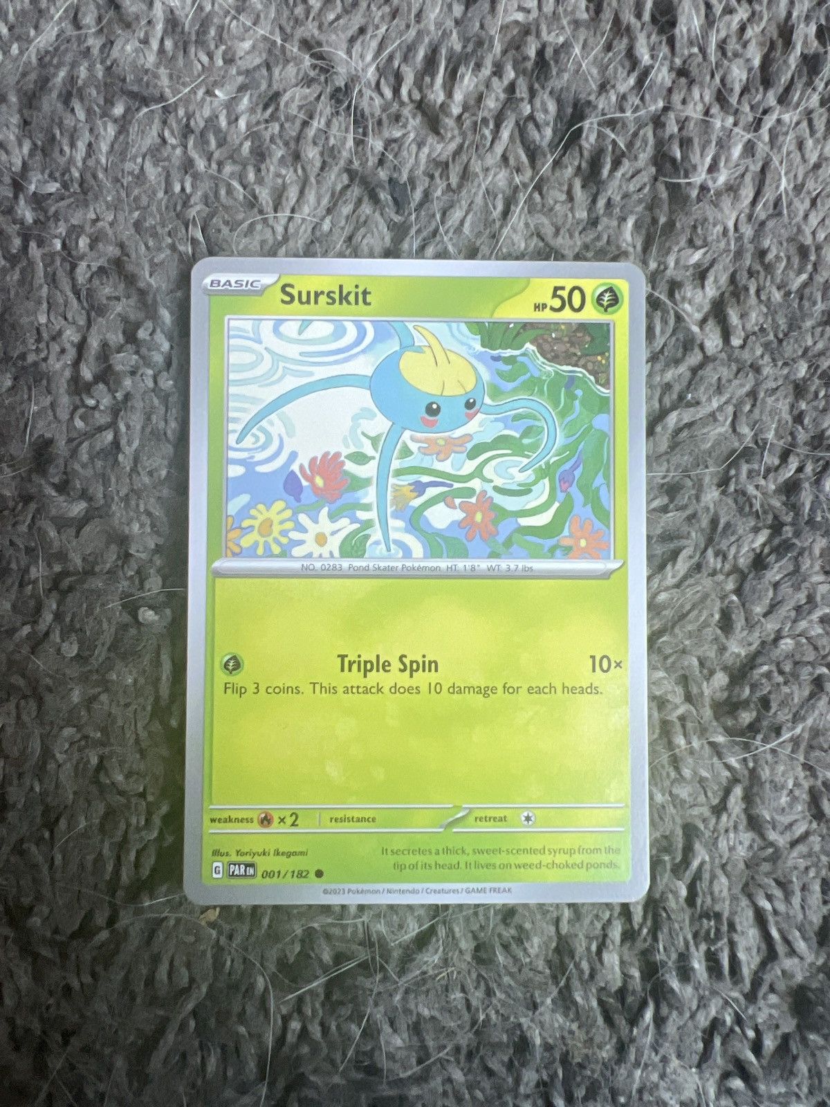 Pokemon 2023 Pokémon Surskit Basic Card Size ONE SIZE - 1 Thumbnail