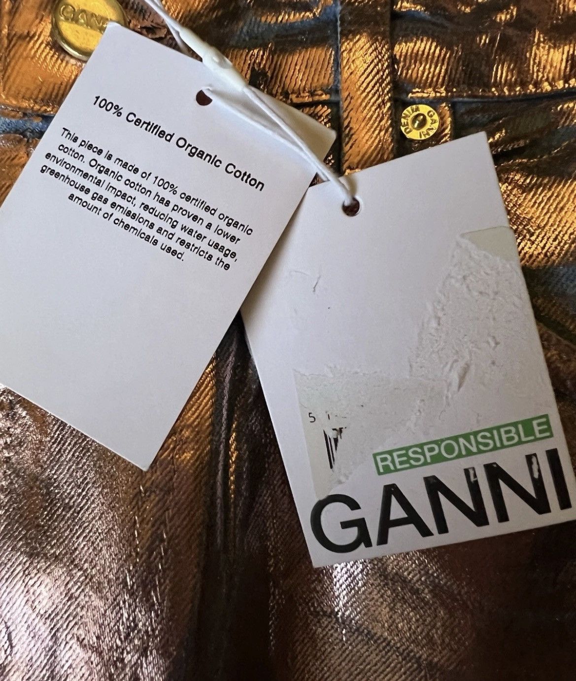 Ganni Ganni LILAC FOIL DENIM STARY Size 29" - 9 Thumbnail