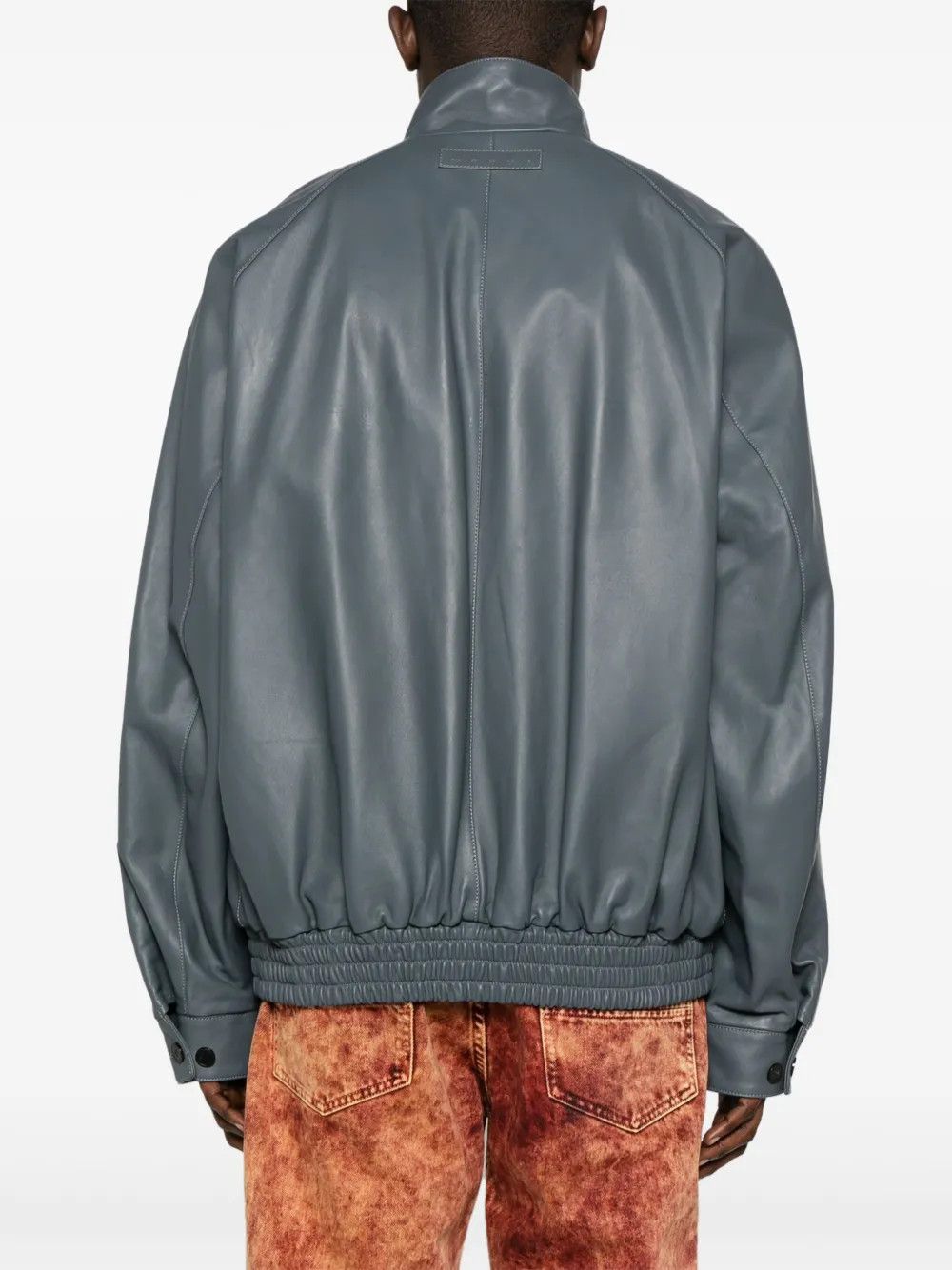 Marni o1w1db11125 Leather Bomber Jacket in Grey Size US XL / EU 56 / 4 - 4 Thumbnail