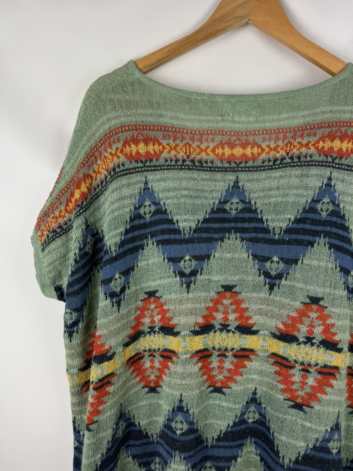 Denim & Supply Ralph Lauren Ralph Lauren Aztec Southwest Pattern Short Sleeve Sweater Size XS / US 0-2 / IT 36-38 - 16 Thumbnail