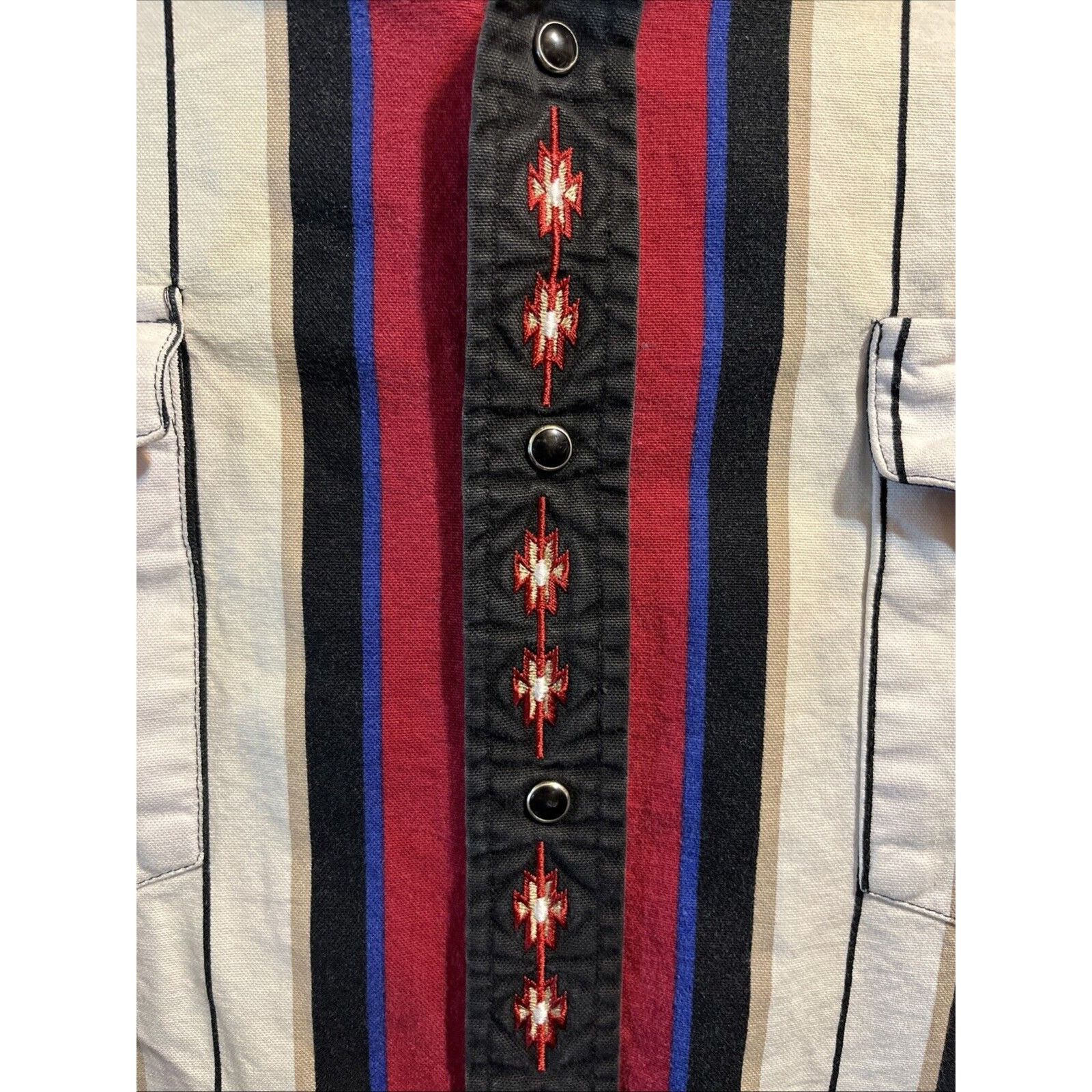 Roper Roper Sport VTG Men’s L Red Striped Pearl Snap Western Shirt Size US L / EU 52-54 / 3 - 8 Thumbnail