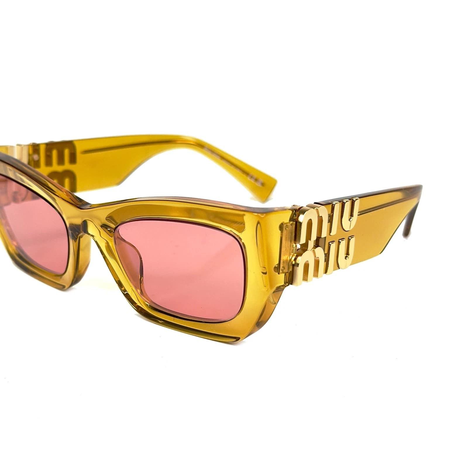 Miu Miu MIU MIU GLIMPSE LOGO MU09WS Orange Pink Logo Geometric 09W Size ONE SIZE - 7 Thumbnail