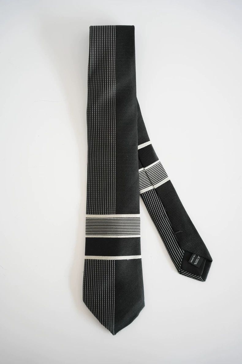 Yohji Yamamoto Yohji Yamamoto Black and white striped silk tie 2505-Nextar Size ONE SIZE - 1 Thumbnail