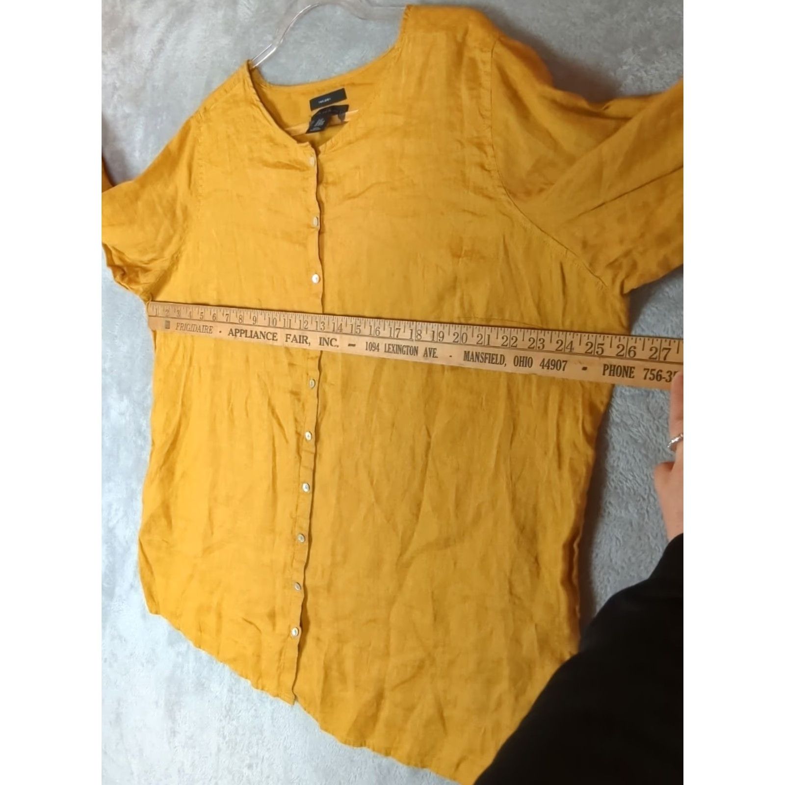 Vintage VINTAGE Tahari Linen Button-Up Tunic Women's 2X Long Sleeve Mustard Lagenlook Minimalist Size XXL / US 16-18 / IT 52-54 - 7 Thumbnail