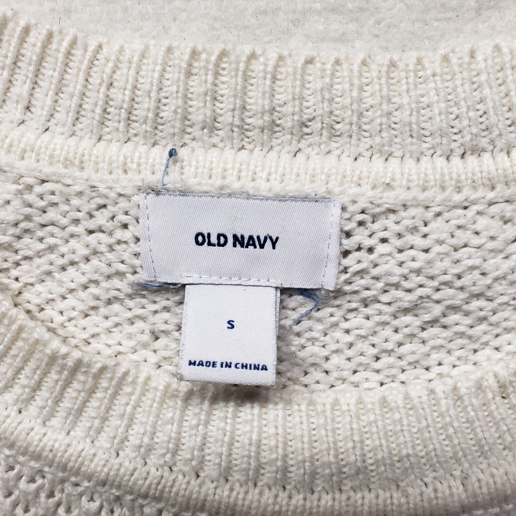 Old Navy Old Navy Sweater Women S Small Solid White Long Sleeve Pullover Knit Cotton Regular Knit Shirt Size S / US 4 / IT 40 - 2 Thumbnail