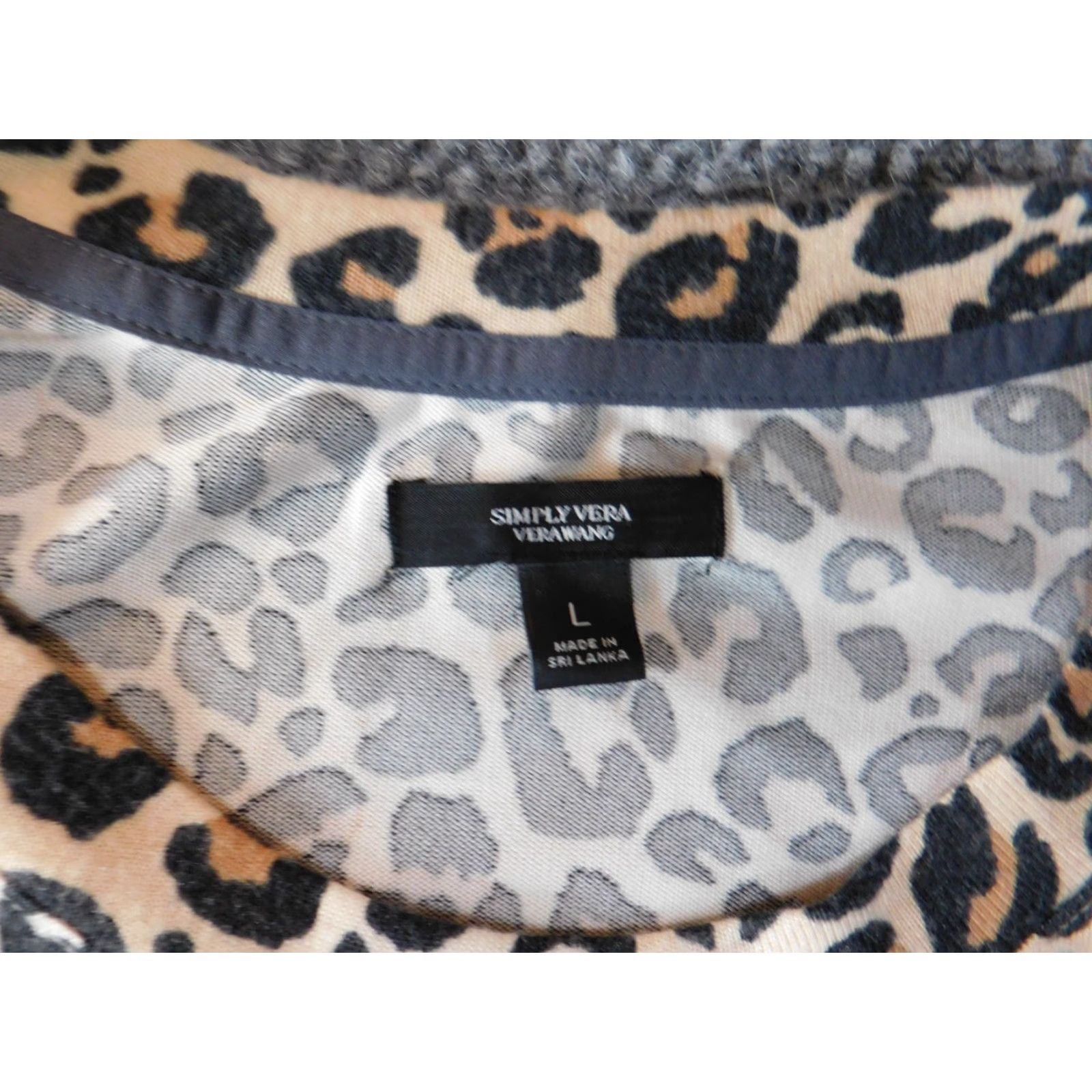Vintage Simply Vera Vera Wang dress Short Brown animal print A-Line stretch Sundress L Women Casual Work Vintage: No Size L / US 10 / IT 46 - 6 Thumbnail