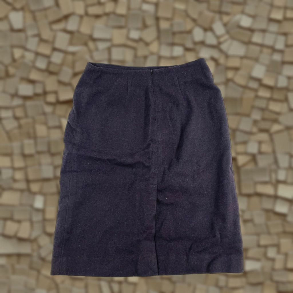 Vintage Lena Gabrielle Pencil Skirt Women's Size 8 Dark Purple Back Zip Wool Blend Lined Size 30" / US 8 / IT 44 - 1 Thumbnail