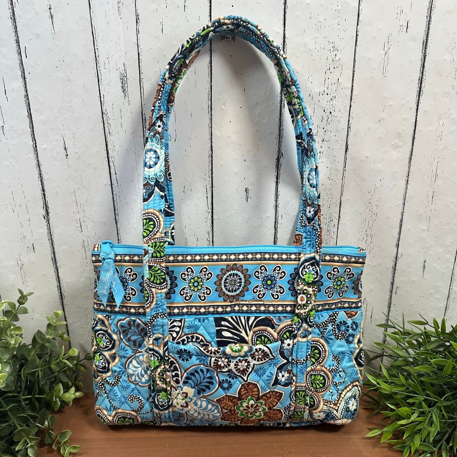 Vera Bradley Little Betsy Small Zip Shoulder Tote Bag in Blue, Women's