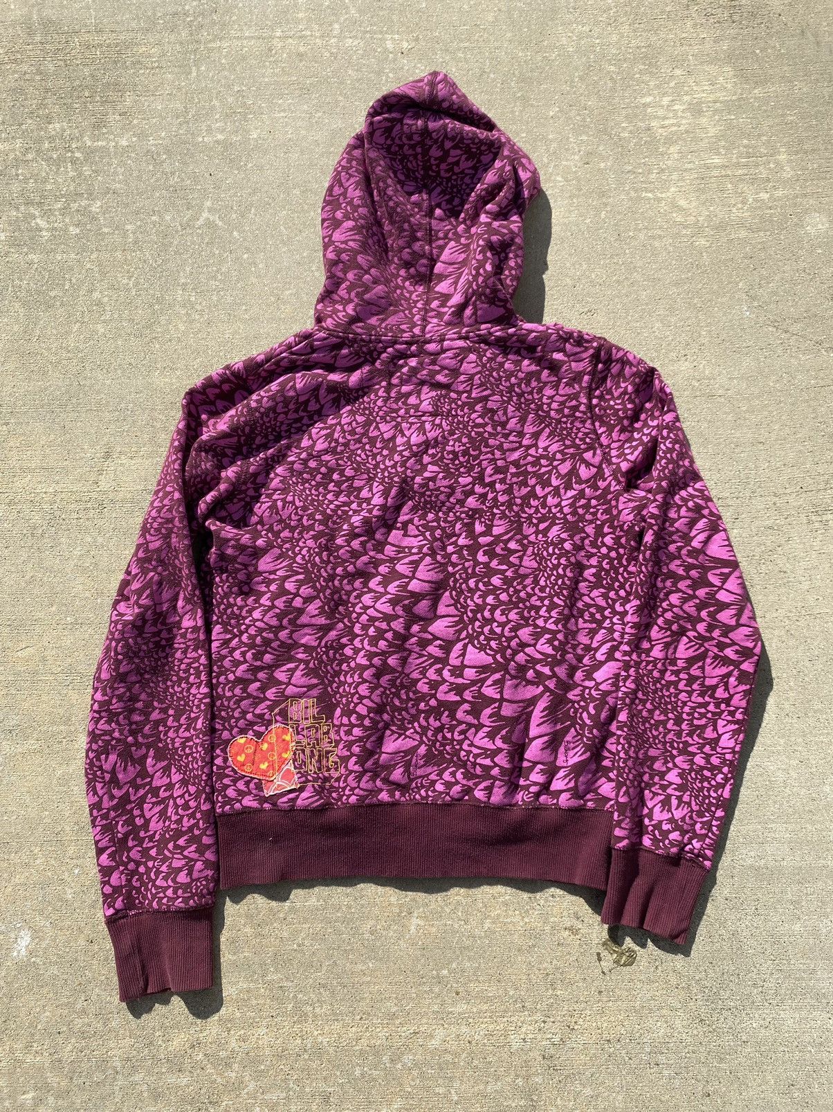 Billabong × Vintage Y2K Billabong Peace & Love Hoodie Size L / US 10 / IT 46 - 2 Thumbnail