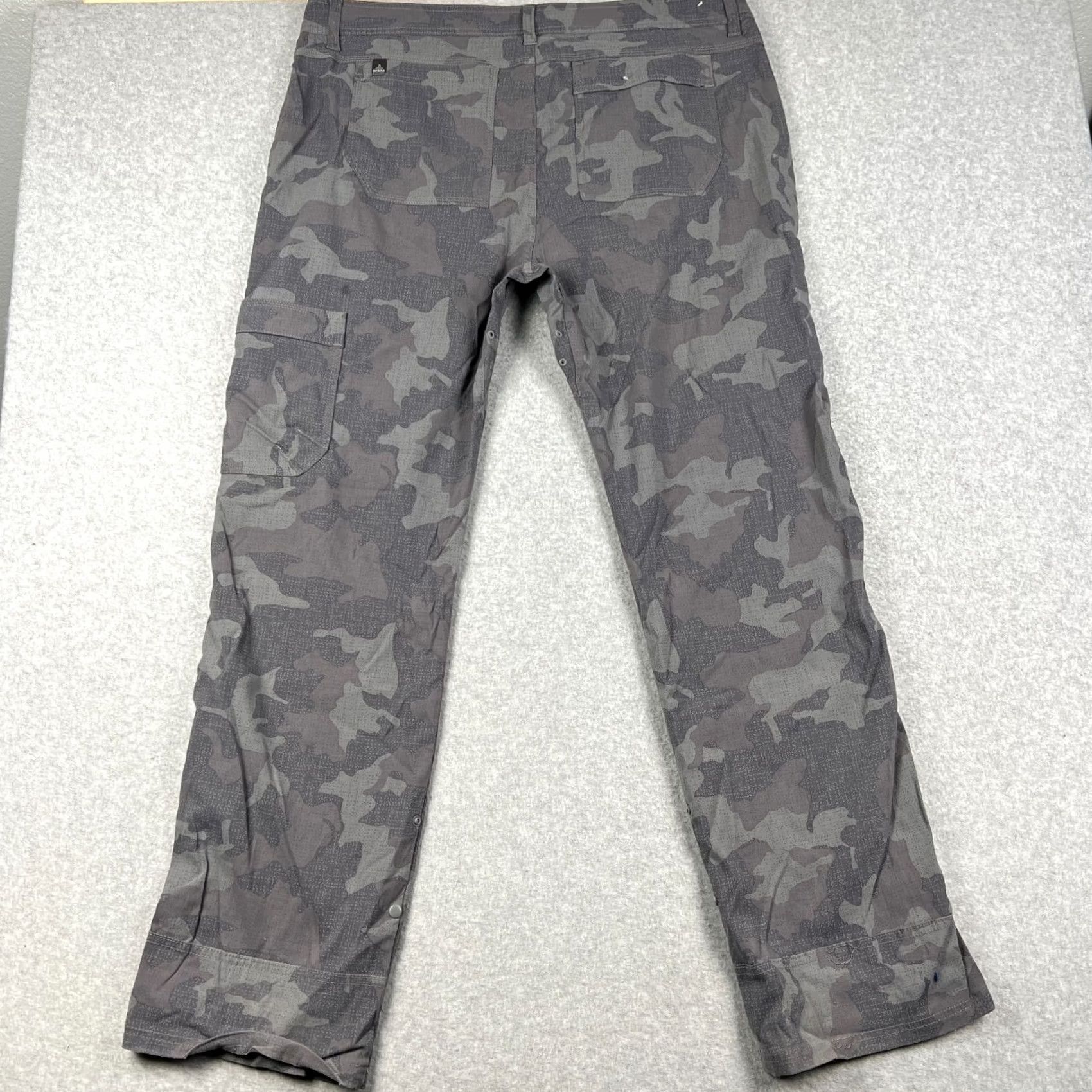 Prana Prana Zion II Stretch Straight Pants Hiking Belt Roll Snap Up 40x34 Grey Camo Mens Regular 40 Gray Camouflage Cargo Pocket Style Belted Pockets Nature Size US 40 / EU 56 - 2 Thumbnail