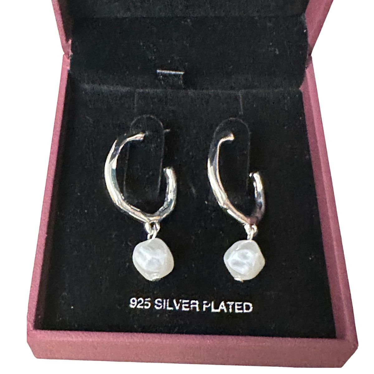 French Connection French Connection Pearl Hoop Earrings (925 Silver Plated) Size ONE SIZE - 3 Thumbnail