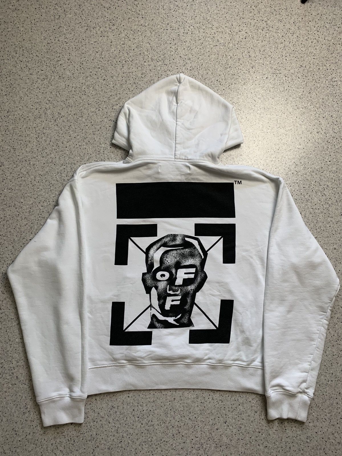 Off white masked face hoodie sale