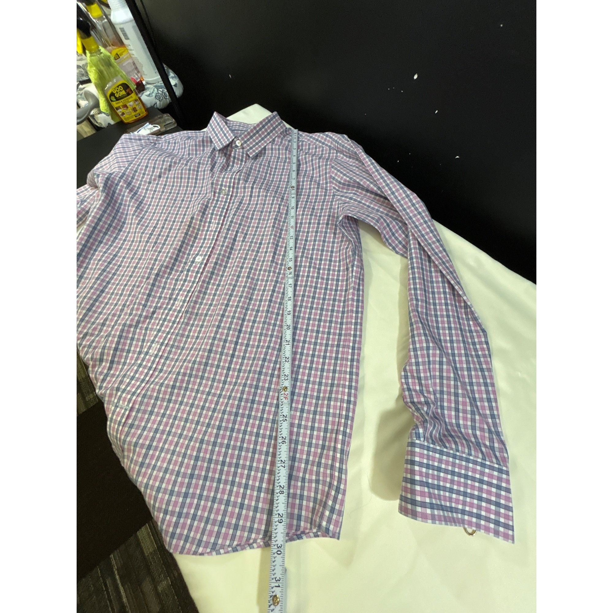 UNTUCKit UNtuckit Mens XL Pink & Blue Checkered Long Sleeve Shirt SKU Size US XL / EU 56 / 4 - 5 Thumbnail