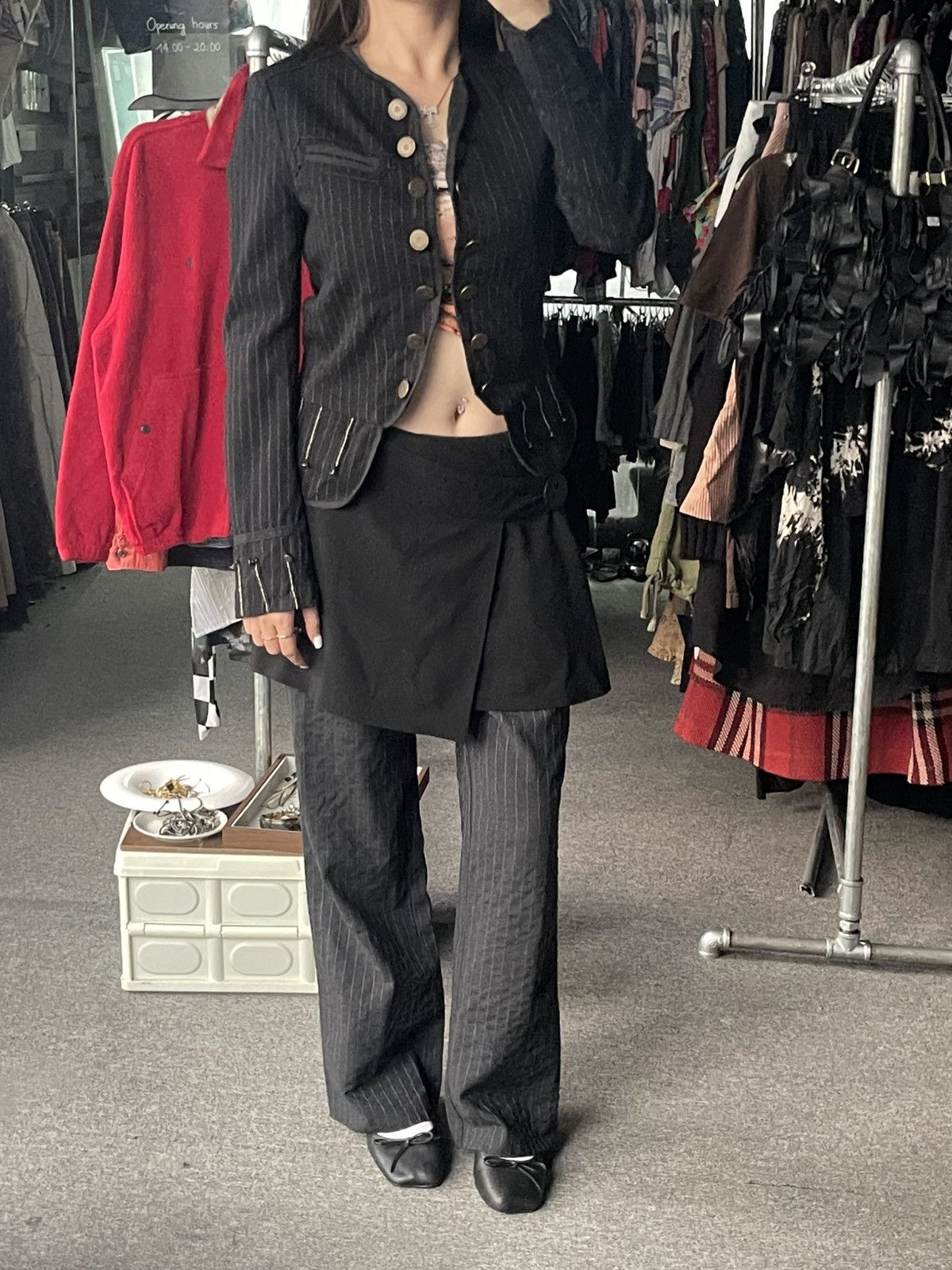 Codes Combine 2000s Codes Combine pinstripe blazer with antique buttons Size S / US 4 / IT 40 - 5 Thumbnail
