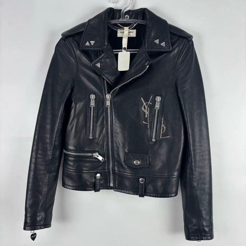 Saint Laurent Paris YSL Leather Biker Jacket Size 36 Size US S / EU 44-46 / 1 - 1 Thumbnail