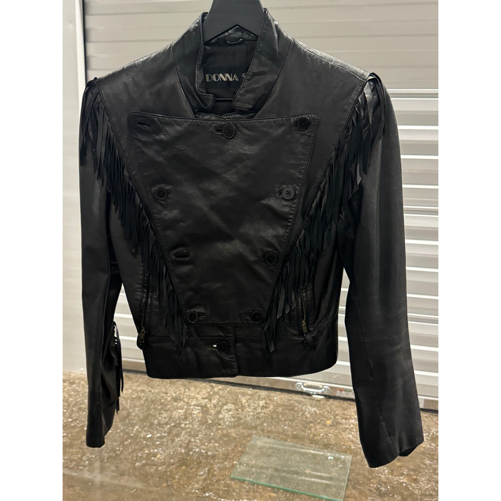 vtg 90s donna sacs leather jacket