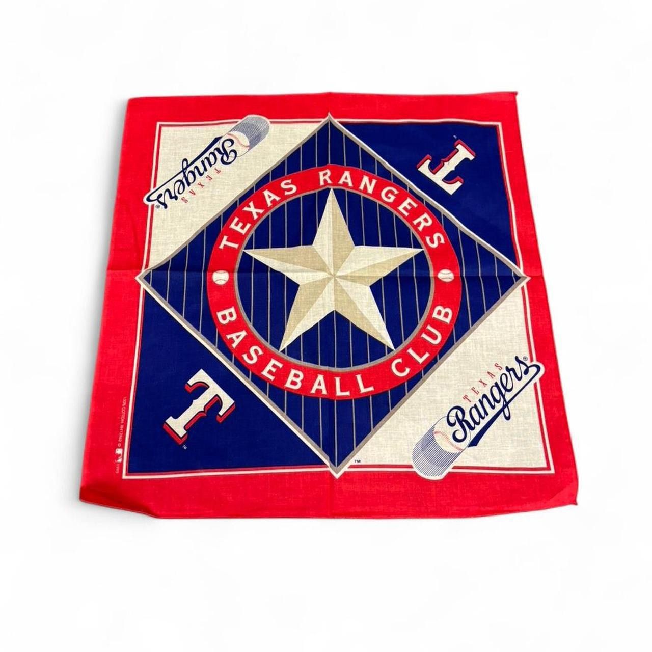 MLB VTG 1995 Texas Rangers Baseball Club Bandana Handkerchief Size ONE SIZE - 1 Thumbnail