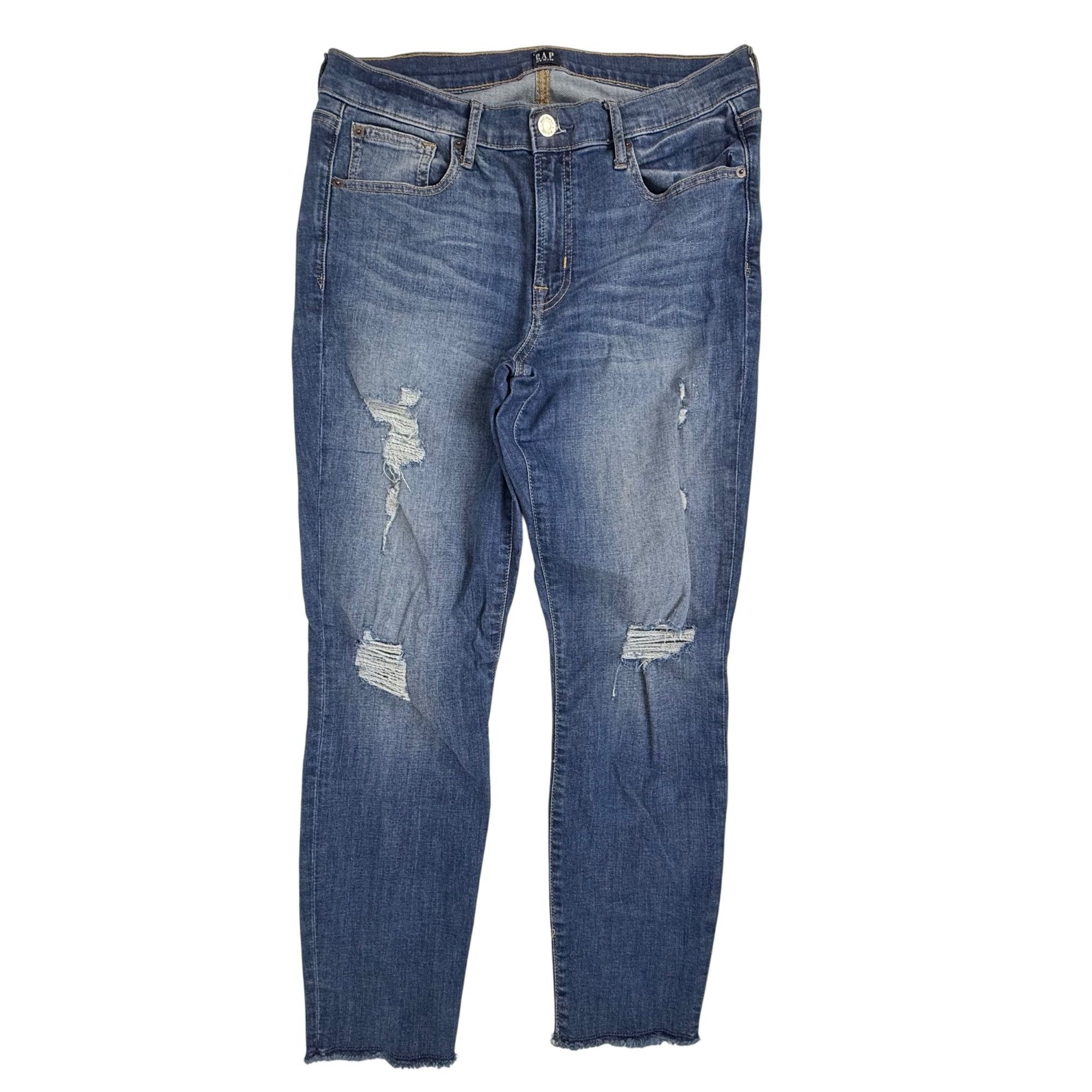 Gap Gap Denim 1969 Women's Distressed Ankle Crop Medium Wash Jea Size 30" / US 8 / IT 44 - 1 Thumbnail